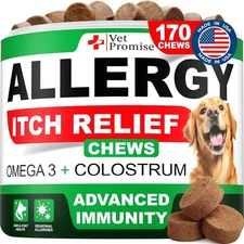 Dog Allergy Chews - Itch Relief for Dogs - Dog Allergy Relief - Anti Itch 170ct