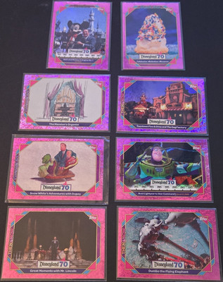 2025 Topps Disneyland 70 Pink Shimmer Trading Card Lot of 8