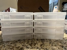 Lot of 8 Iris Clear Craft Photo Scrapbook Storage Case Containers 4x6 KP-PC57