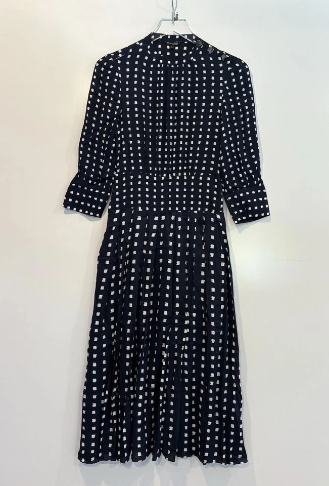 Vestido plisado Massimo Dutti (Grupo Zara) estampado de lunares ASO LETIZIA US2 EU34 Foto 3 de 4