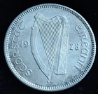 #2714 - Ireland - 1928 - Shilling - Silver - KM.6