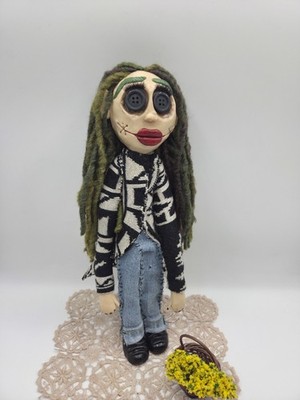 Coraline Mini Me Doll Puppe Handmade Handgemacht Clay Doll