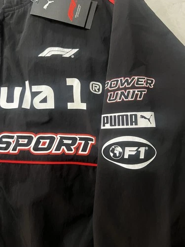 Large🔥Puma F1 Pilot Jacket Mens Formula 1 Bomber Full Zip Black 635353 01 image 7