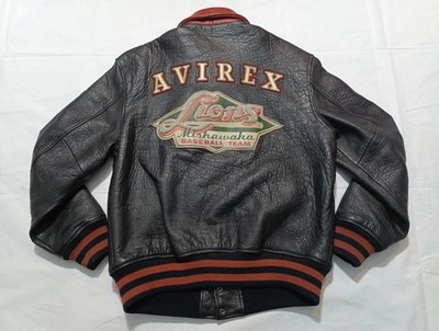 RARE Ex Con. Red Black OG All American avirex leather jacket Sz M