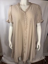 Unknown Maker Women’s Beige Eyelet Lace Accent Sundress Size Large