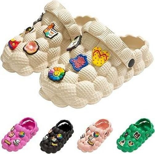 Sandalias Meexzoom Unisex Burbuja Slides para Niños Golf TALLA 11.5 BEIGE