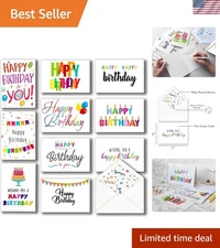 Celebratory 100 Pack of 5x7 Birthday Cards with Envelopes for Offices & Events