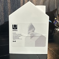 Umbra Casa Tissue Box Cover Adorable House Shaped Square Tissue Box Holder White