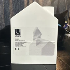 Umbra Casa Tissue Box Cover Adorable House Shaped Square Tissue Box Holder White
