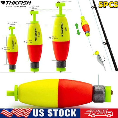 #ad #ad 5PCS Weighted Bobbers for Fishing Floats EVA Foam Snap on Fishing Bobbers Floats $11.29
