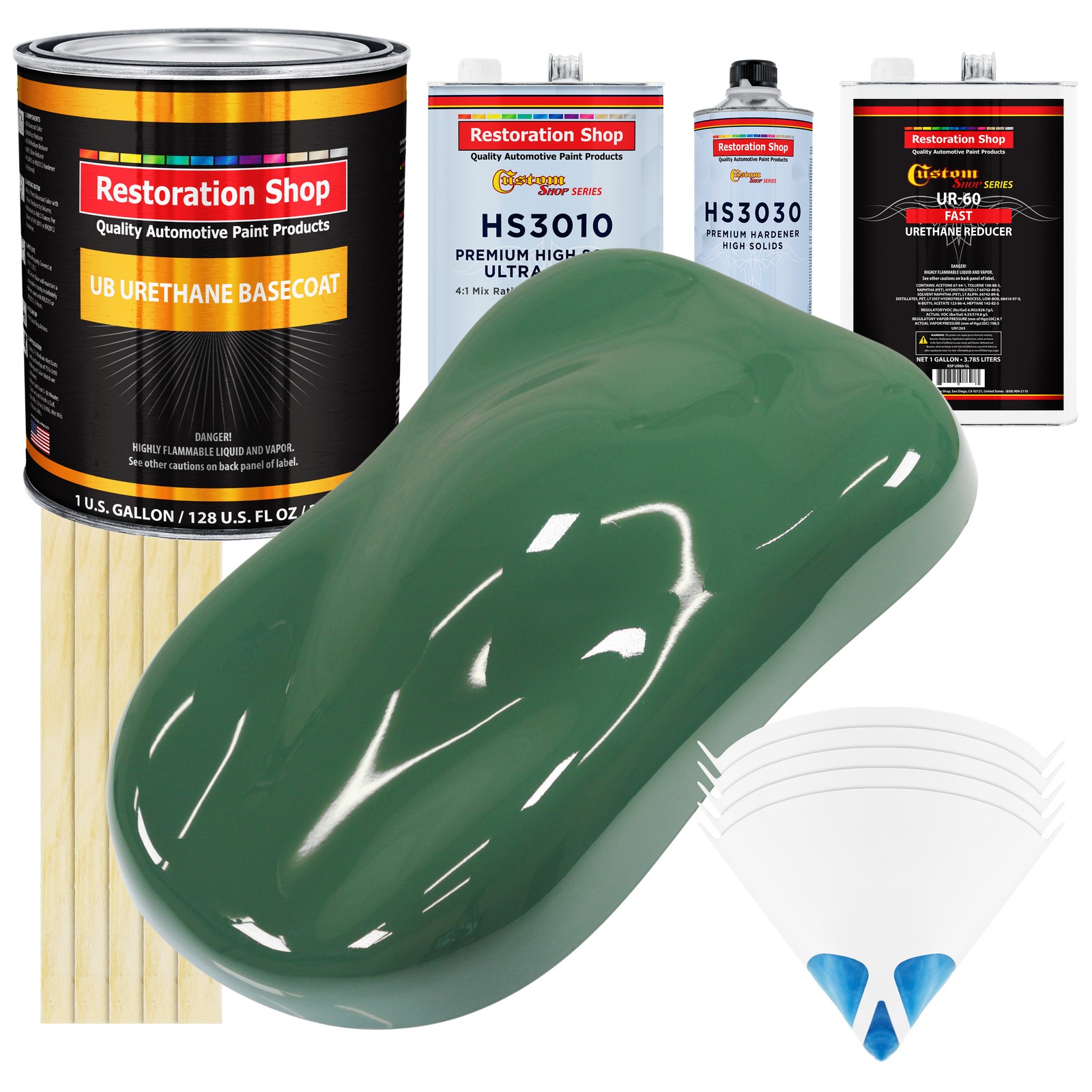 Fast-Drying Urethane Basecoat Clearcoat Auto Paint Kit in Transport Green Gallon