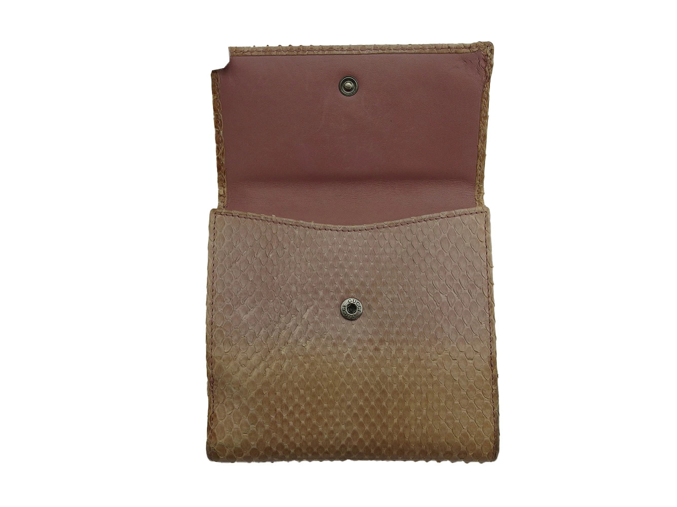 Gucci Python Wall Bifold Wallet Pink Beige M Used - image 5