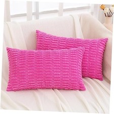Neutral Decorative Throw Pillow Covers 12x20 20" x 12" Pack of 2 Hot Pink