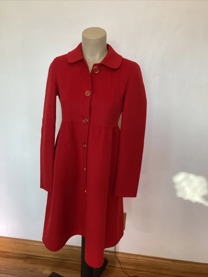 DKNY size 2 red women's wool & cashmere coat - Image 3 of 4