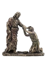 10.38 Inch Jesus Healing Blind Man Cold Cast Bronze Figurine