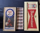 Vintage Budweiser Wall Decor Lot – Clock, Bowtie Sign, Beer Can Display