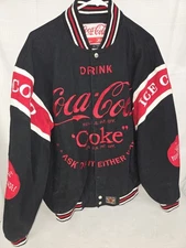 Vintage JH Design Coca Cola Racing Jacket Size L. Rare
