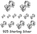 925 Sterling Silver Round Cut Clear Cubic Zirconia CZ Studs Pair Earrings UK