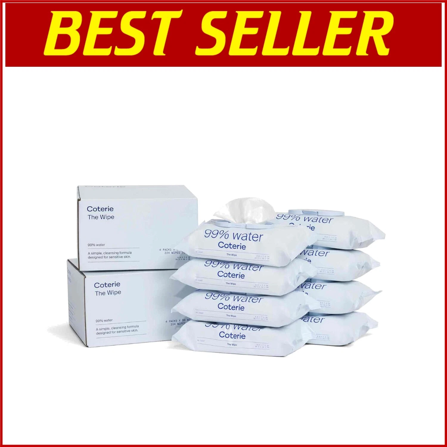 Gentle Hypoallergenic Baby Wipes - 99% Water, Plant-Based, 8 Pack of 448 Count#
Opens in a new windo