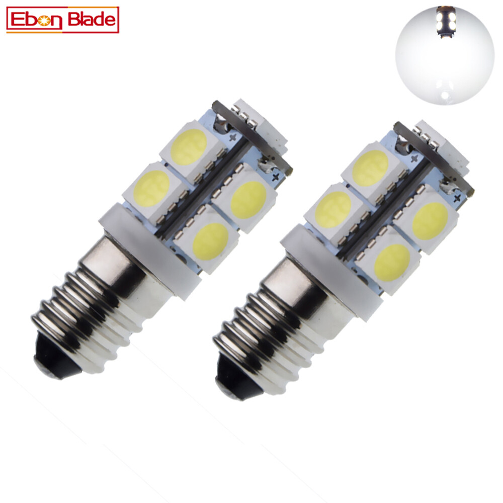 2 Pack 6V DC E10 LED Bulbs – 5 SMD 5050, Xenon White 6000K For Torches Or Bicycles