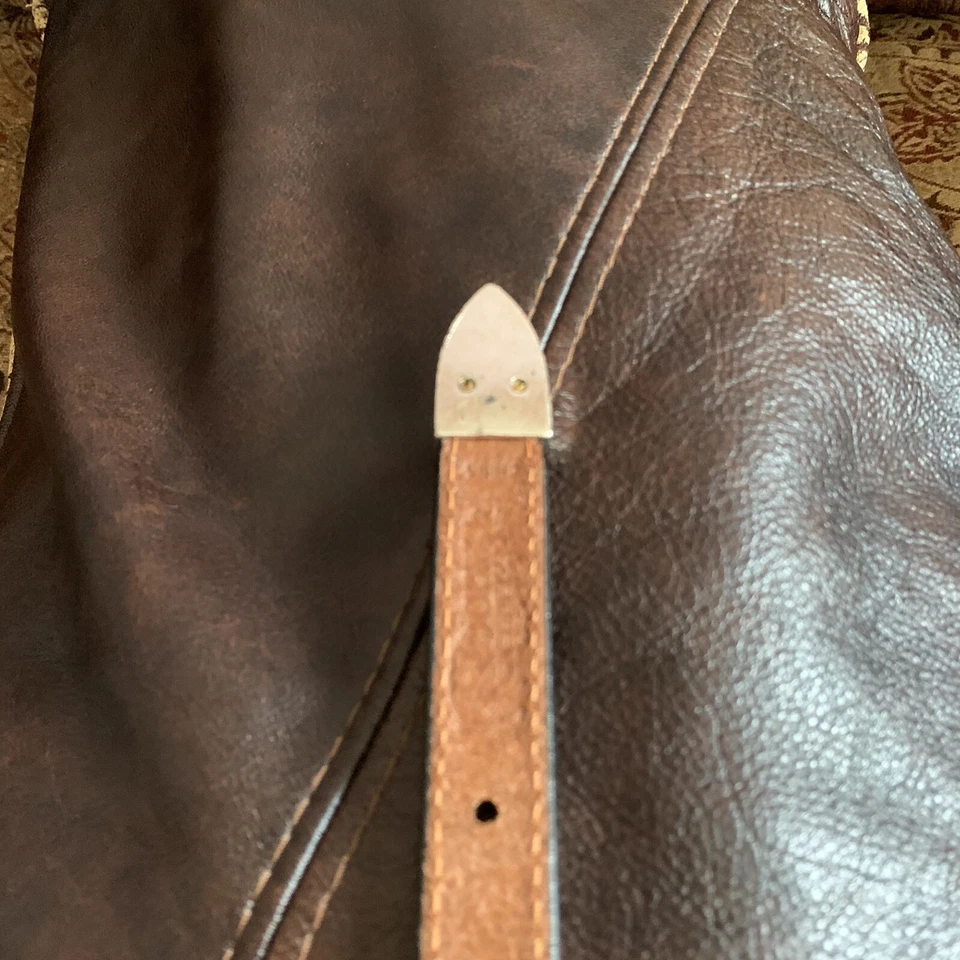 Cinturón Mujer Cuero Genuino Talla 38, 3 Piezas Hebilla Estrás Grabado Tooled Foto 4 de 4