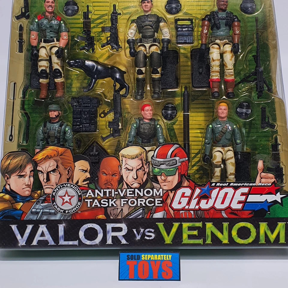 GI Joe Valor Vs Venom ANTI VENOM TASK FORCE 2004 TRU exclusive 6 pack SEALED MOC - Image 3 of 4