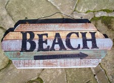 BEACH WOOD PLANK SIGN Seaside Tropical Paradise Nautical Home Decor