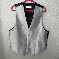 Jean Yaes Paris Pour L Homme Platinum/gray Formal Vest Size Large