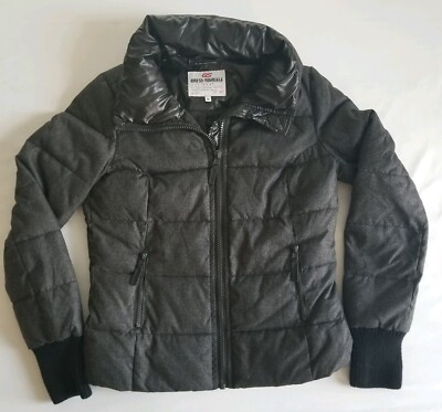 QS Dress Yourself by S Oliver Black Gray Down Puff Coat Jacket