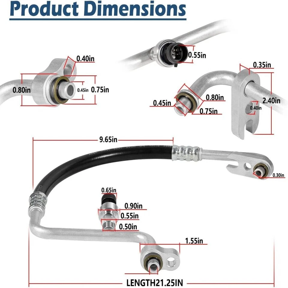Conjunto de manguera de aire acondicionado compresor condensador manguera kit para Buick Chevy GMC 2007-2012 Foto 2 de 4