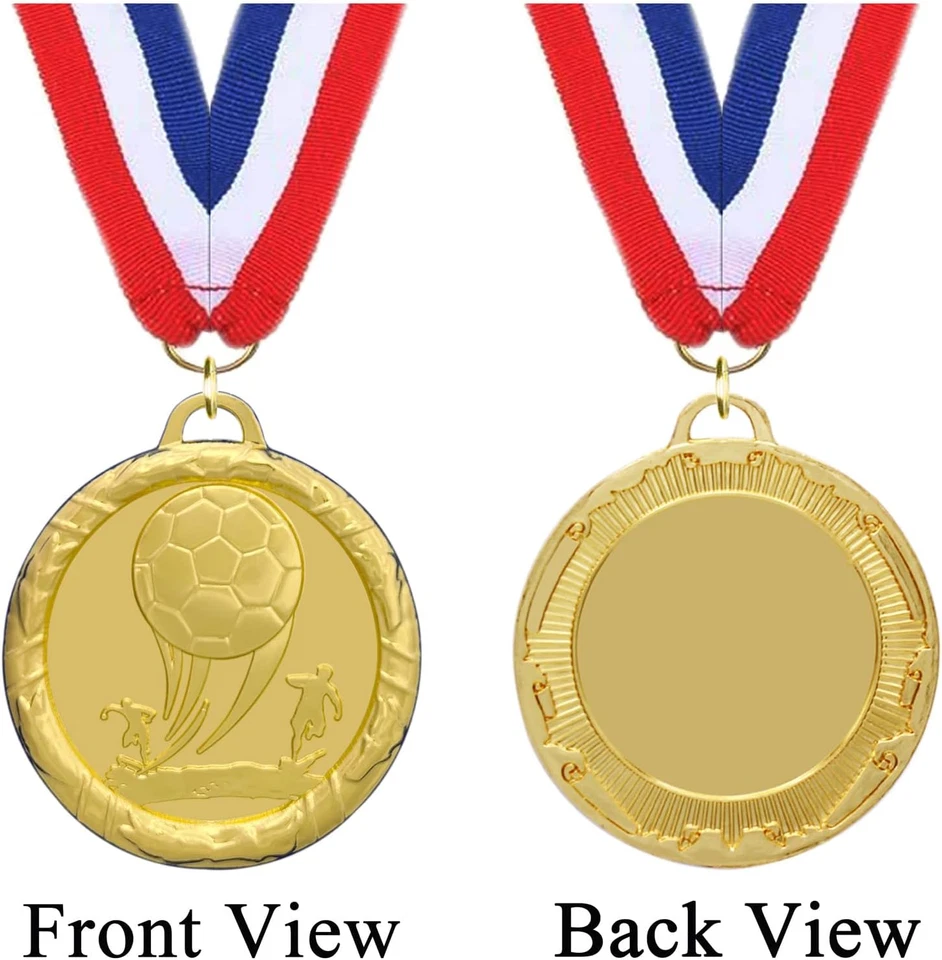 Pack de 12 medallas de fútbol para premios para niños adultos, medalla de premios de metales dorados para K Foto 2 de 4