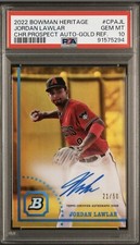 2022 Bowman Heritage - Chrome Prospects Gold Refractor #CPAJL  Jordan Lawlar /50