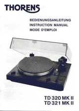 Operating Instructions for Thorens TD 320 MK2, TD 321 MK2