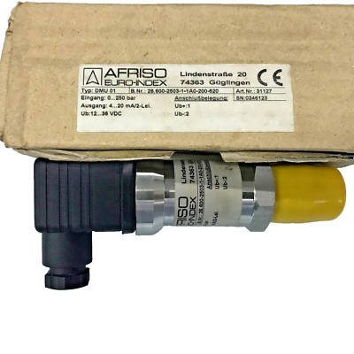 AFRISO EUROINDEX DMU01 Pressure Transmitter 0.. 250 bar 4..20mA 10..36V DC G1/2