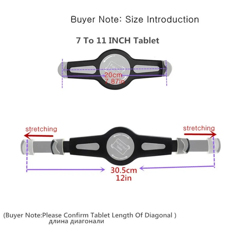 Universal Car Back Seat Holder Headrest Mounting Holder For 9-14" iPad Tablet AU - image 2 of 4