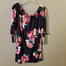 Eliza J Womens New Black/Pink/Green Floral Print Dress Size 8