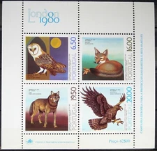 Portugal S. Sheet - Protected animals - London - 1980 - MNH.