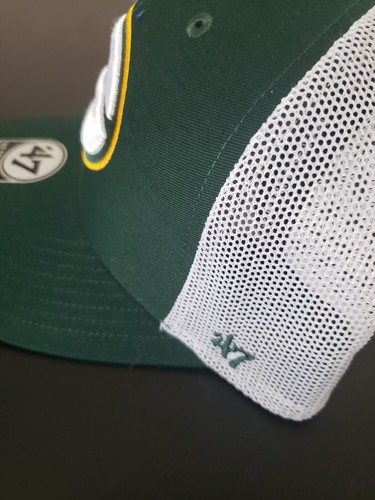 Green Bay Packers Hat Cap Trucker Mesh Trophy Stretch L/XL White Green '47 Brand - Picture 4 of 8