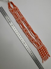 COLLIER  DE  PERLES  DE  STYLE  INDIEN  AVEC  PENDENTIF  (ORANGE + BLANC)  (1)-