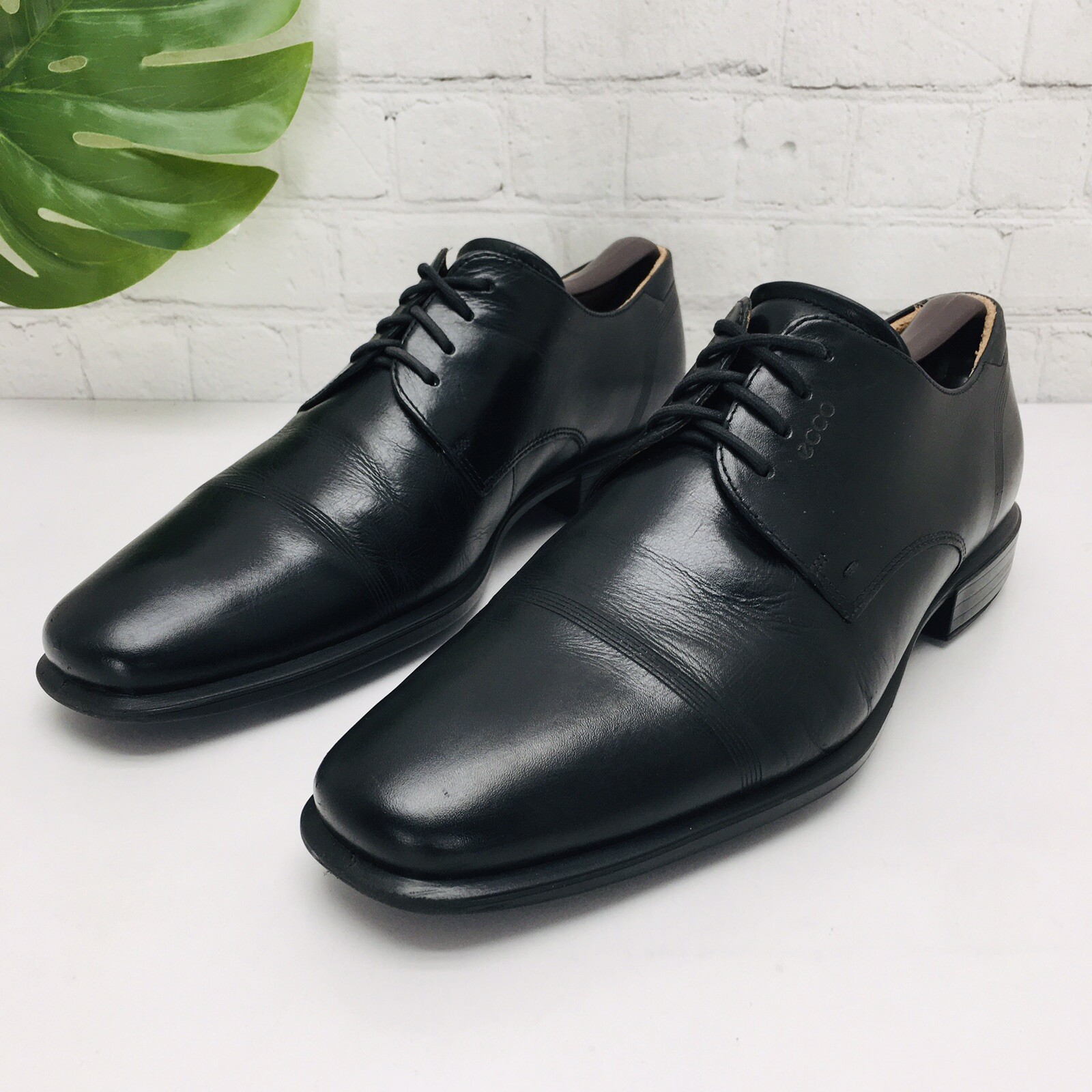 SAOLA Scarpe Oxford uomo Ecco US 9 9.5 43 nere pelle derby stringate punta liscia eleganti