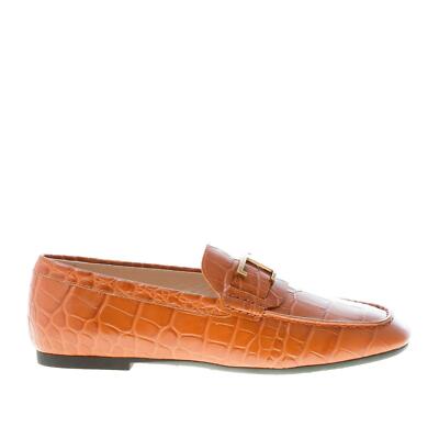 TOD'S Damen Schuhe Halbschuh Timeless Leder Kokosdruck Ziegel Tod's Metal
