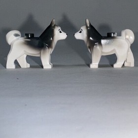 Lot of 2 LEGO 60036 Husky Dog Black & White Arctic Ninjago