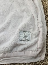 Little Giraffe Luxe Faux Fur Pink Baby Blanket Satin Trim 29x33"