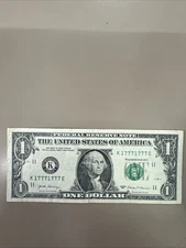 1 dollar bill2017 Super Serial Number The Lucky Seven. 17771777