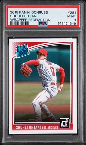 2018 Panini Donruss #281 Shohei Ohtani Wrapper Redemption Rated Rookie PSA 9