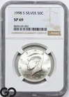 1998-S Kennedy Half Dollar, Silver, NGC SP 69