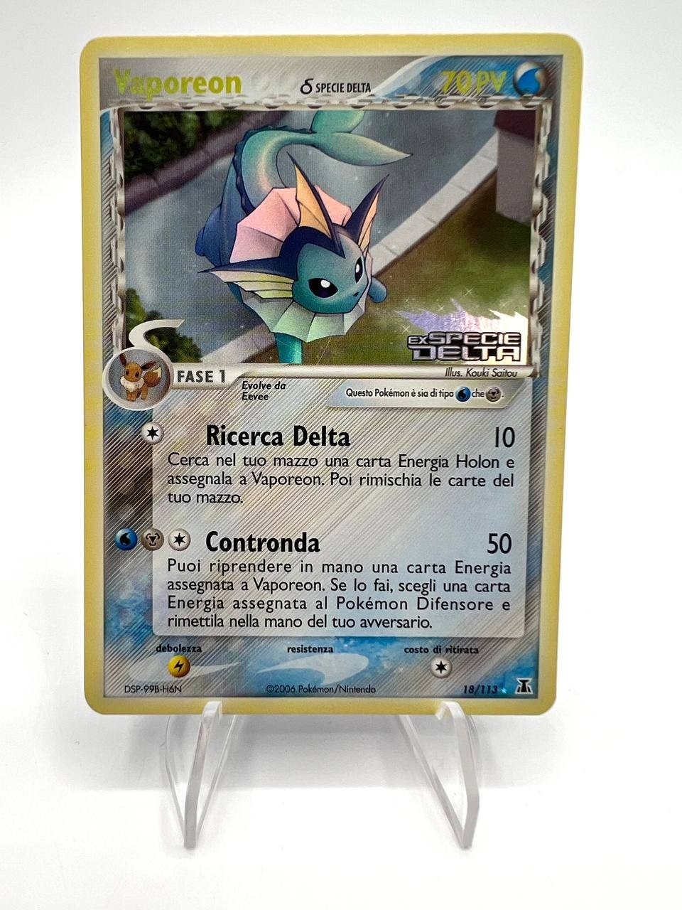 Pokemon Card Set EX DELTA SPECIES 18/113 Vaporeon Stamped Italian Holo NM