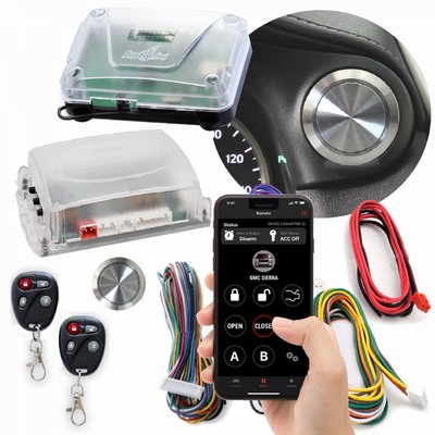 Billet Push Button Switch Car Engine Start Stop & Remote Start Keyless Entry Kit