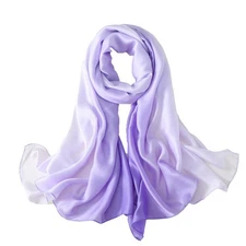 Long Silk Feeling Scarf, Smooth Gradient Scarf Stripe for women Long Lightwei...