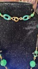 TRUE ART DECO CZECH GLASS GREEN BLACK NECKLACE URANIUM GLOWY GLASS 24" FABULOUS  — photo 4